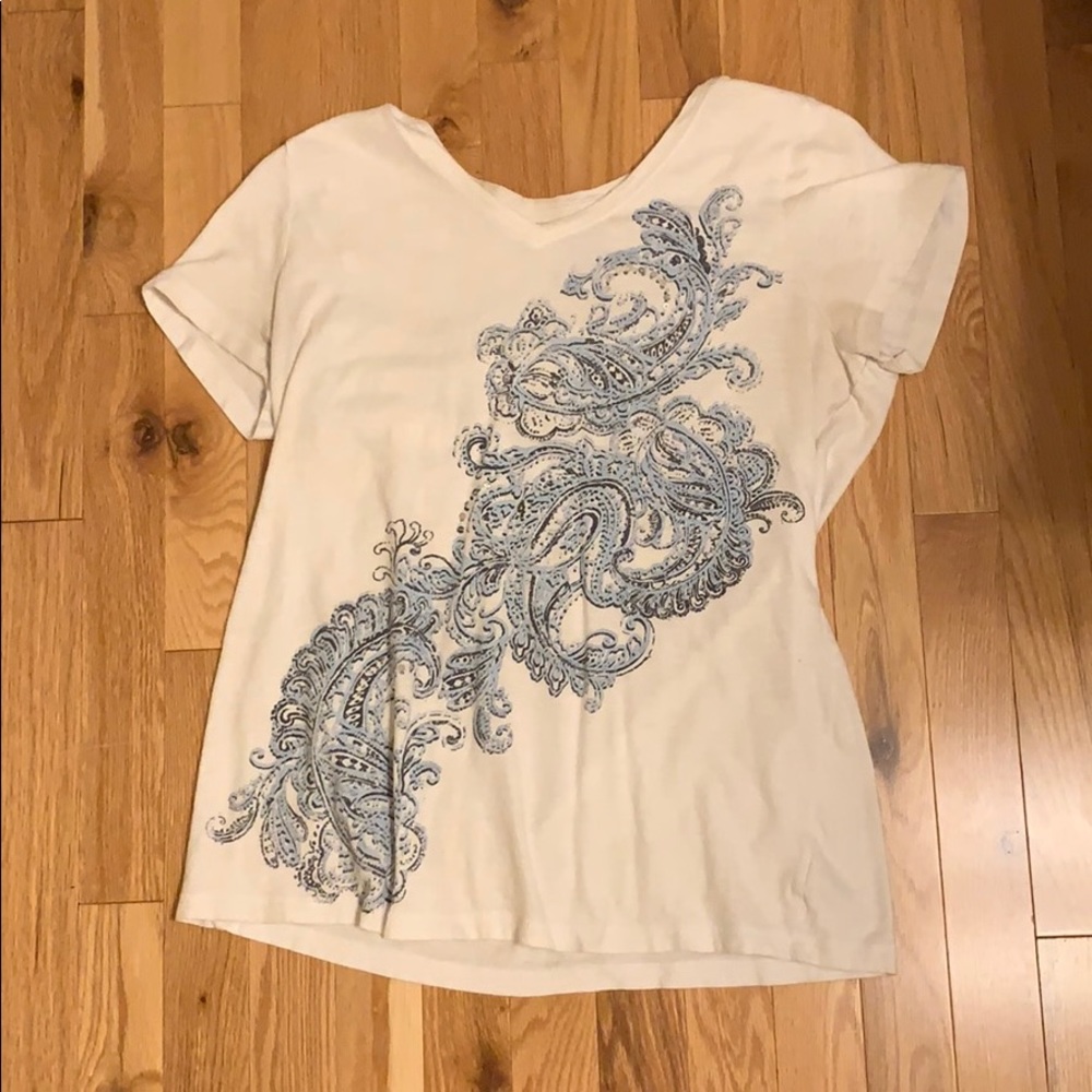 Women’s Bass White Tee w/ Design
